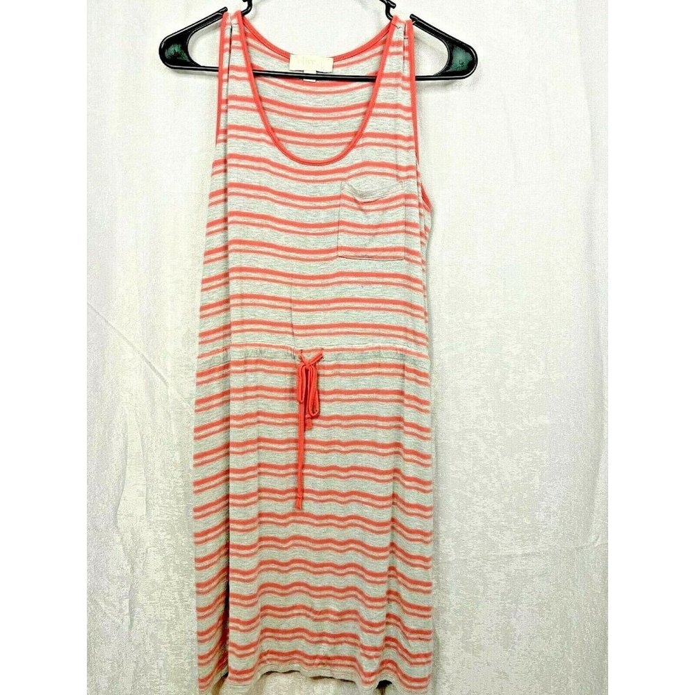 Olive & Oak Striped Tank Dress Grey & Orange Size Medium Sundress